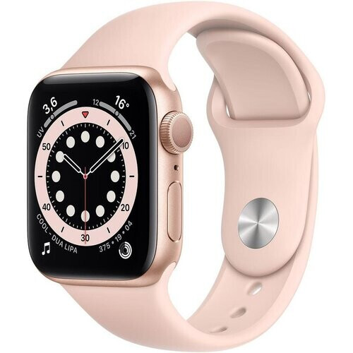 Apple Watch Series 6 (2020) GPS 40 mm - Aluminium Goud - Sportbandje Roze Tweedehands