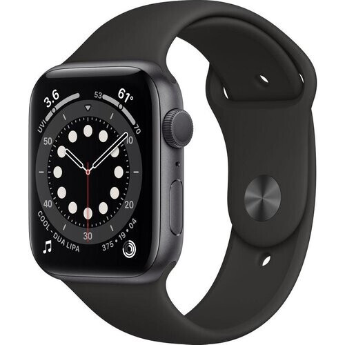 Apple Watch Series 6 (2020) GPS 40 mm - Aluminium Spacegrijs - Sportbandje Zwart Tweedehands