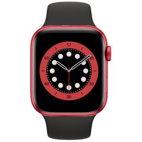 Apple Watch (Series 6) 2020 GPS 44 mm - Aluminium Rood - Sportbandje Zwart Tweedehands