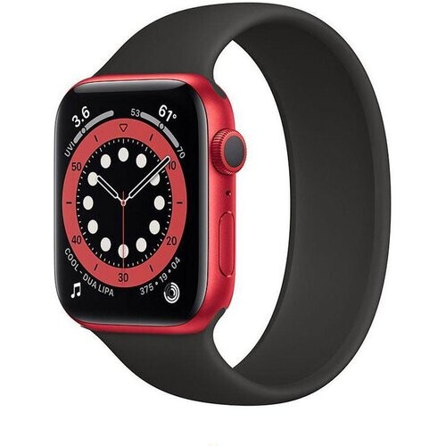 Apple Watch Series 6 (2020) GPS 44 mm - Aluminium Rood - Sportbandje Zwart Tweedehands