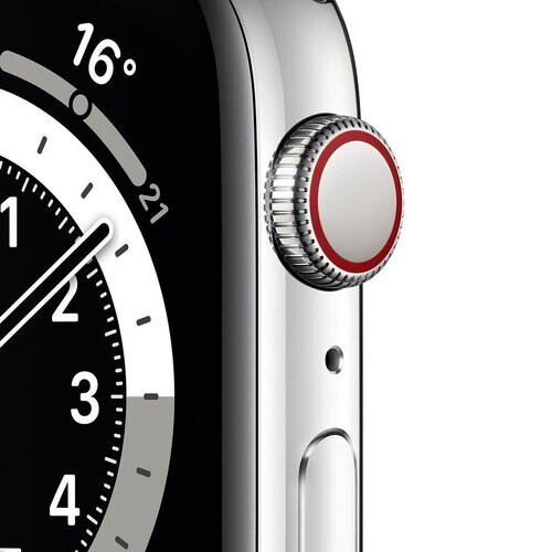 Apple Watch (Series 6) 2020 GPS 44 mm - Aluminium Zilver - Sportbandje Zwart Tweedehands