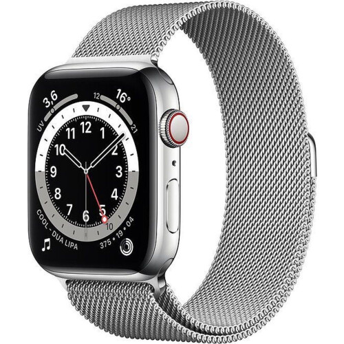 Apple Watch Series 6 - GPS + Cell 44mm - Always-on display - Roestvrij Staal Silver Milanese Loop band Tweedehands