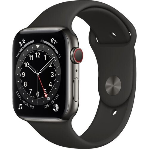 Apple Watch Series 6 (2020) GPS + Cellular 40 mm - Roestvrij staal Grafiet - Sportbandje Zwart Tweedehands