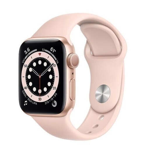 Apple Watch Series 6 Aluminium 40 mm (2020) - GPS - goud - Sportbandje Zand Roze Tweedehands