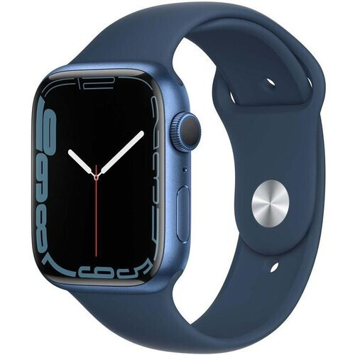 Apple Watch Series 7 (2021) GPS 45 mm - Aluminium Blauw - Sportbandje Blauw