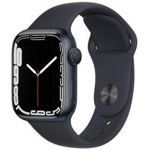 Apple Watch Series 7 (2021) GPS 45 mm - Aluminium Blauw - Sportbandje Zwart Tweedehands