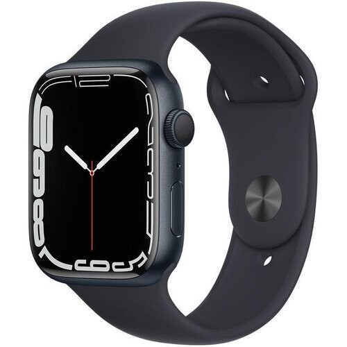 Apple Watch (Series 7) 2021 GPS 45 mm - Aluminium Middernacht - Sportbandje Zwart Tweedehands