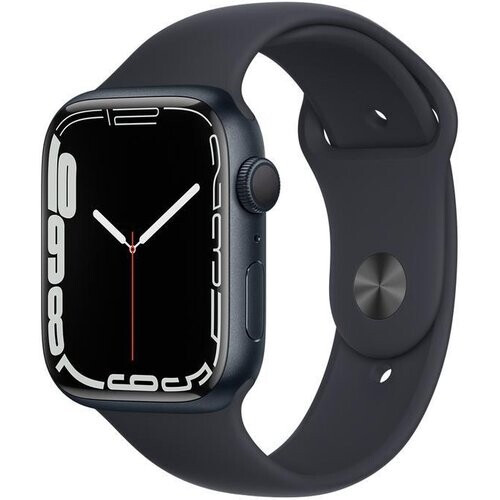 Apple Watch Series 7 (2021) GPS 45 mm - Aluminium Midnight - Sportbandje Zwart Tweedehands