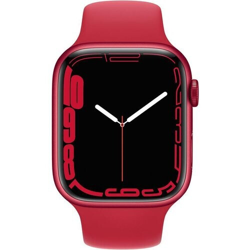 Apple Watch (Series 7) 2021 GPS 45 mm - Aluminium Rood - Sportbandje Rood Tweedehands