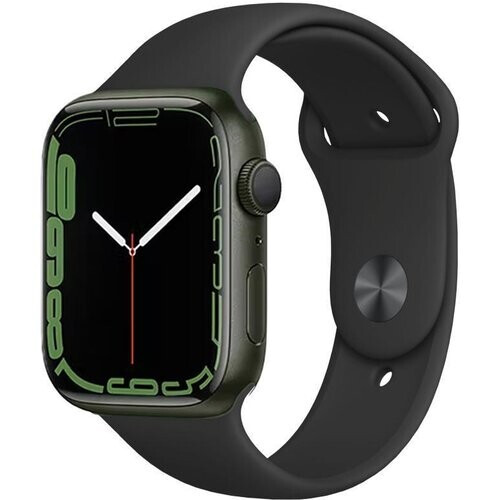 Apple Watch (Series 7) 2021 GPS + Cellular 41 mm - Aluminium Groen - Sportbandje Zwart Tweedehands