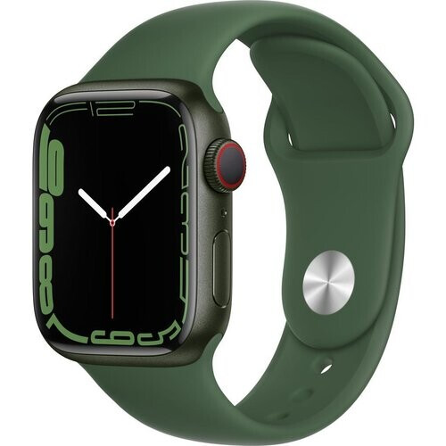 Apple Watch (Series 7) 2021 GPS + Cellular 41 mm - Aluminium Groen - Sportbandje Groente Tweedehands
