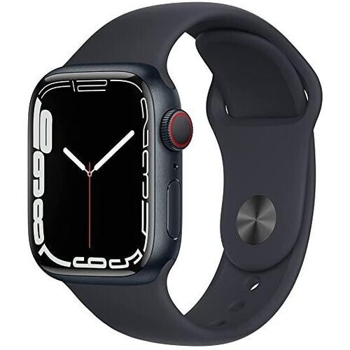 Apple Watch Series 7 (2021) GPS + Cellular 41 mm - Aluminium Midnight - Sportbandje Midnight Tweedehands