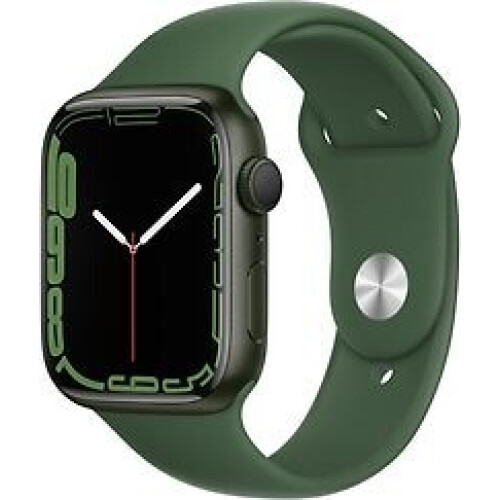 Apple Watch Series 7 45 mm kast van groen aluminium met klaver sportbandje [wifi] Tweedehands