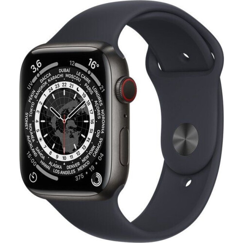 Apple Watch Series 7 - Edition - GPS + Cellular - 45 mm - Space Black Titanium - Midnight Sport Band XL