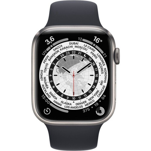Apple Watch Series 7 - Edition - GPS + Cellular - 45 mm - Titanium - Midnight Sport Band