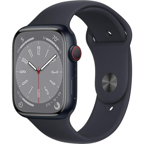 Apple Watch (Series 8) 2020 GPS + Cellular 45 mm - Aluminium Middernacht - Sportbandje Tweedehands