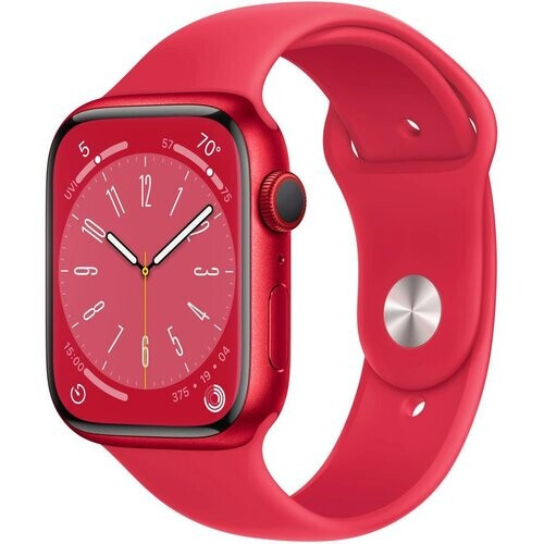Apple Watch (Series 8) 2022 GPS + Cellular 41 mm - Aluminium Rood - Sportbandje Rood Tweedehands