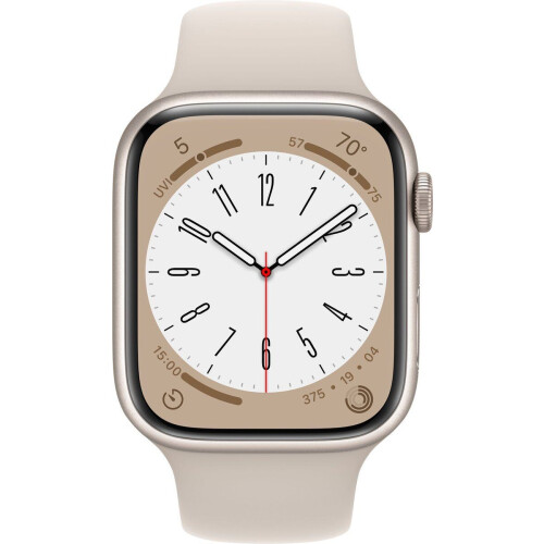 Apple Watch Series 8 - Smartwatch - GPS + Cellular - 41mm - Aluminium - Sportbandje Wit