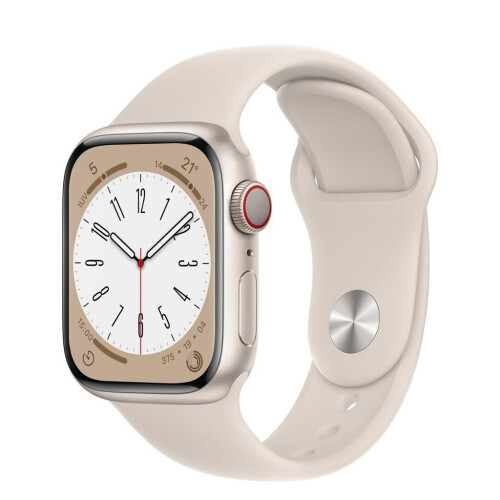 Apple Watch Series 8 - 41mm - Aluminium - Sterrenlicht - GPS + Cellular Tweedehands