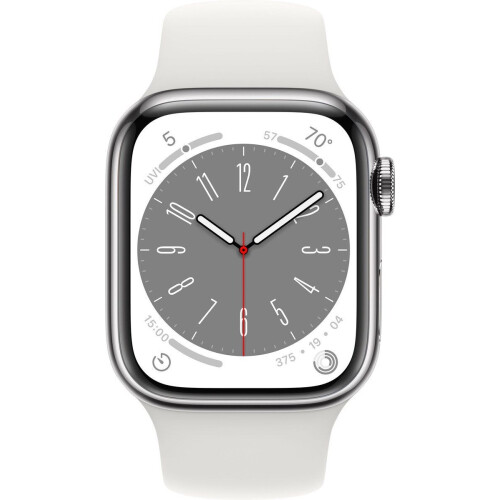 Apple Watch Series 8 - 4G - 45mm - ECG - Zilver Roestvrijstaal