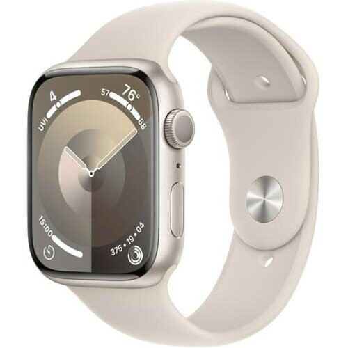 Apple Watch Series 9 (2023) GPS + Cellular 45 mm - Aluminium Sterrenlicht - Sportbandje Sterrenlicht Tweedehands