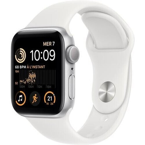 Apple Watch Series SE 1 (2020) GPS 40 mm - Aluminium Zilver - Sportbandje Wit