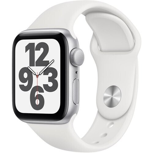 Apple Watch Series SE 1 (2020) GPS + Cellular 40 mm - Aluminium Zilver - Sportbandje Wit Tweedehands