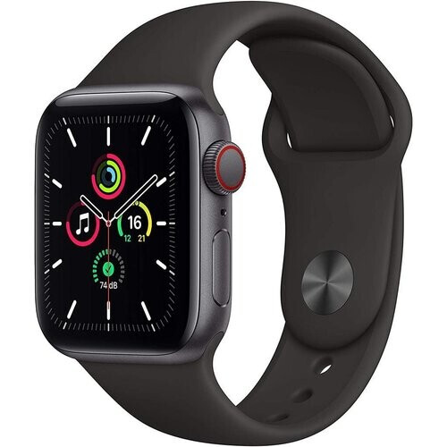 Apple Watch Series SE 1 (2020) GPS + Cellular 44 mm - Aluminium Spacegrijs - Sportbandje Zwart Tweedehands