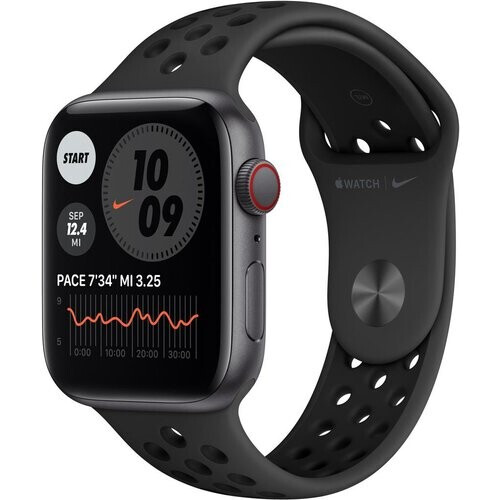 Apple Watch (Series SE) 2020 GPS 40 mm - Aluminium Spacegrijs - Sportbandje van Nike Zwart Tweedehands