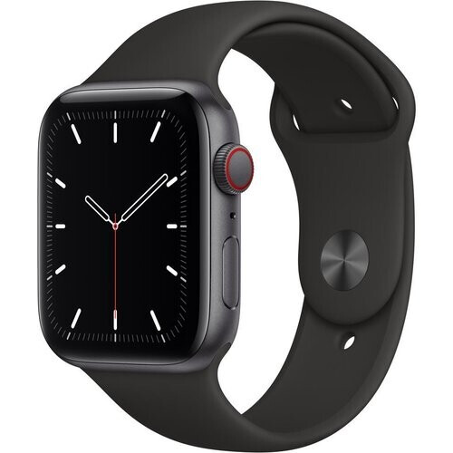 Apple Watch (Series SE) 2020 GPS 44 mm - Aluminium Grijs - Geweven sportbandje Zwart Tweedehands