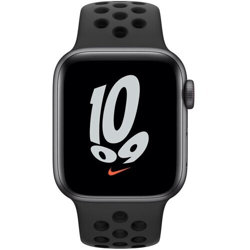 Apple Watch (Series SE) 2020 GPS 44 mm - Aluminium Spacegrijs - Sportbandje van Nike Zwart Tweedehands