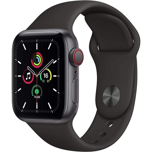 Apple Watch (Series SE) 2020 GPS + Cellular 44 mm - Aluminium Spacegrijs - Sportbandje Zwart Tweedehands