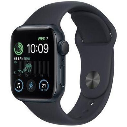 Apple Watch (Series SE) 2022 GPS 40 mm - Aluminium Zwart - Sportbandje Zwart Tweedehands