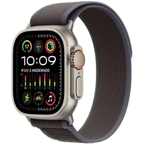 Apple Watch (Ultra) 2023 GPS + Cellular 49 mm - Titanium Grijs - Trail-bandje Zwart Tweedehands