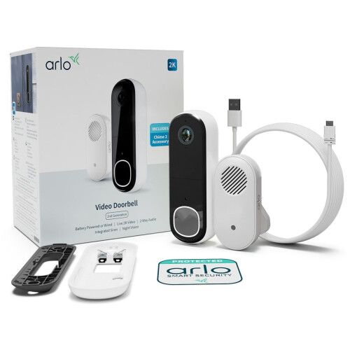 Arlo 2K - Videodeurbel - Draadloos met camera&gong