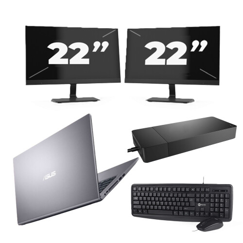 Asus Vivobook x515JA - Intel Core i5-10e Generatie - 15 inch - 16GB RAM - 256GB SSD - Windows 11 Home + 2x 22 inch Monitor Tweedehands