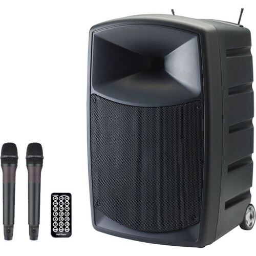 Audiophony CR12A-COMBO - Bluetooth speaker - USB/SD speler 2 UHF microfoons - Zwart