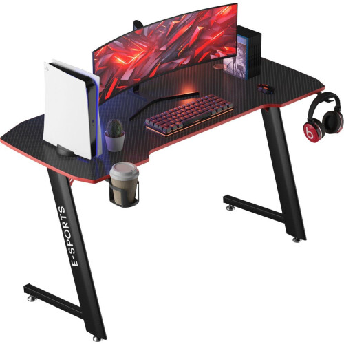 Avalo Gaming Bureau - 140x60x75 CM - Game Desk - Tafel - Zwart Tweedehands