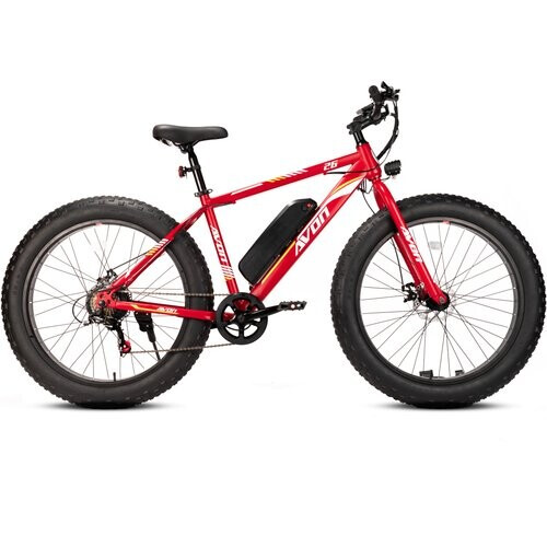 Avon E-bike Fatbike 26 Inch – 250w Motor 60-80km Actieradius 7-speed Shimano Rood Gratis Rijklaar