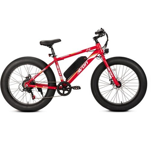 Avon E-bike Kinderfiets 24 Inch – 250w Motor Dikke Banden 60-80km Actieradius 7-speed Shimano Rood Gratis Rijklaar | Nieuw (outlet) Tweedehands