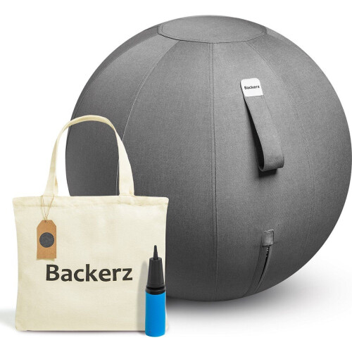 Backerz Zitbal 75 CM - Luxe Yoga Bal - Ergonomische Bureaustoel Bal - Antraciet