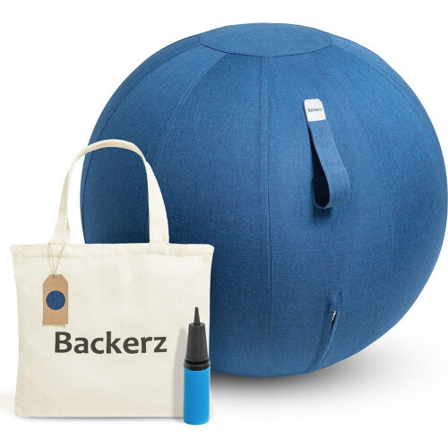 Backerz Zitbal 75 CM - Luxe Yoga Bal - Ergonomische Bureaustoel Bal Donkerblauw Tweedehands