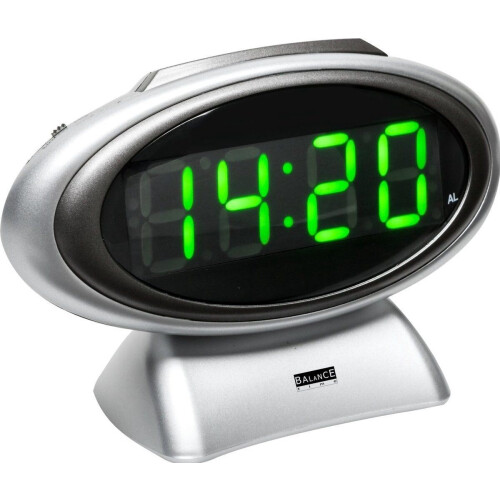 Balance Time High Standard - Wekker - Snooze-functie en nachtlampje - Grijs/Zilver