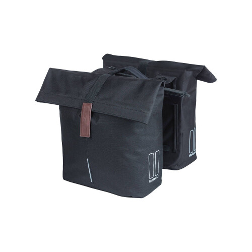Basil City - Dubbele Fietstas MIK - 28-32 Liter - Zwart