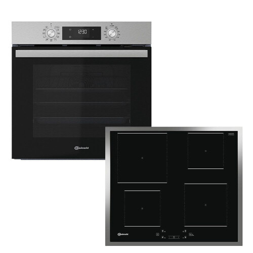 Bauknecht BAKO 740 IND IN - Inbouw Oven Set - Inductiekookplaat 4 zones A+ - Inox/zwart