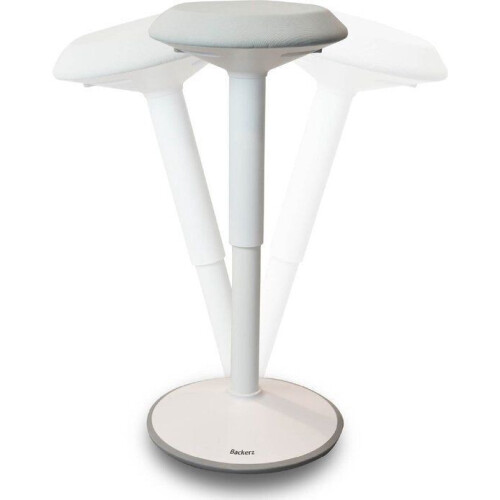 Bckz Wiebelkruk Wit| Hoogte 55-80cm | Balanskruk | Zit-sta kruk | Ergonomische bureaustoel | Tweedehands