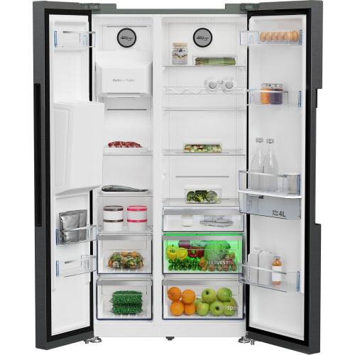 Beko Asn652vpz - Amerikaanse Koelkast - 179 Cm - 578l - No Frost - Zwart Rvs | Nieuw (outlet)