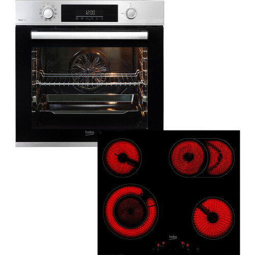 BEKO BBSM12320XMPEF - Inbouw oven + kookplaat - A+ energieklasse - RVS/inox met zwart glas Tweedehands