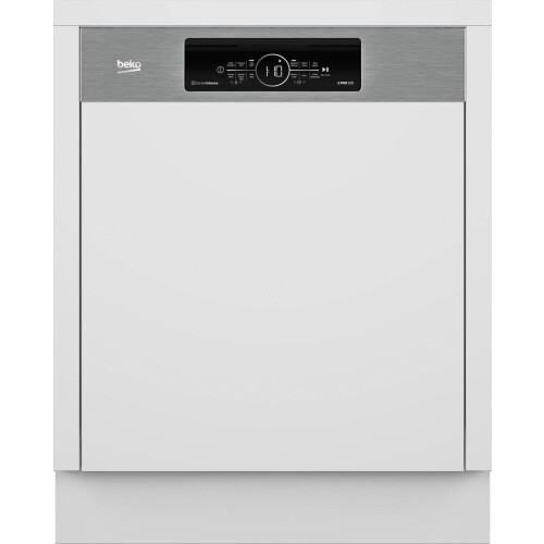 Beko BDSN3844M0X - Semi-inbouw Vaatwasser - 14 Couverts 43 dB C - RVS