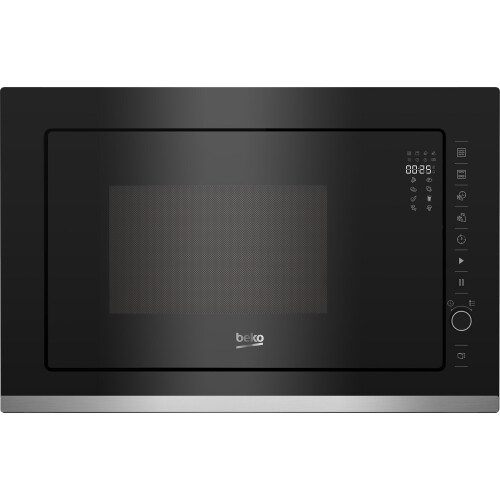 Beko BMGB25333X - Ingebouwde magnetron met grill - 25L 900W zwart glas Tweedehands